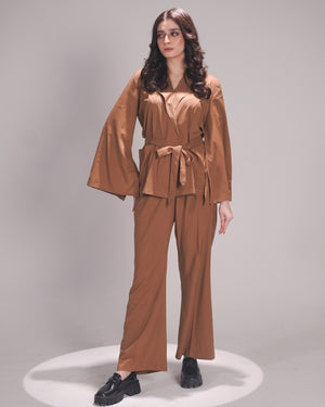 Earthy Brown Noir Coord Set - Raya Attire