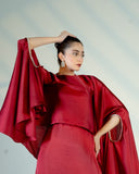 Crimson Aura Cape Set - Raya Attire