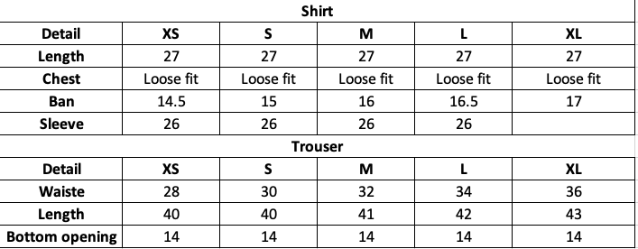 Size Charts