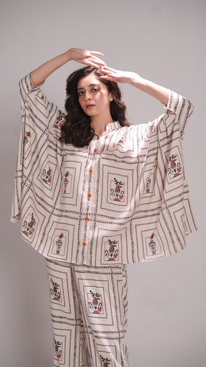 Crimson Ceramica Coord Set - Raya Attire