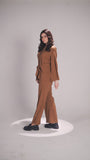 Earthy Brown Noir Coord Set - Raya Attire