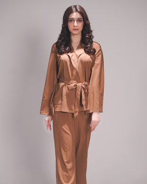 Earthy Brown Noir Coord Set - Raya Attire