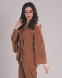 Earthy Brown Noir Coord Set - Raya Attire