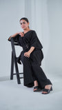 Black Sculpted Cord Set - Raya Attire