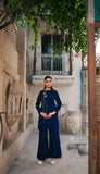 Navy Blue Silk Co-Ord Set