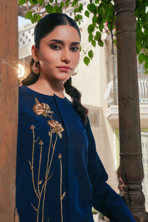 Navy Blue Silk Co-Ord Set