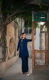 Navy Blue Silk Co-Ord Set