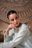 Serene Mint Green Raw Silk Long Kaftan