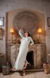 Serene Mint Green Raw Silk Long Kaftan