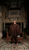 Chocolate Brown Silk Cape Kaftan