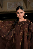Chocolate Brown Silk Cape Kaftan