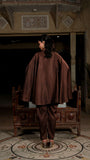 Chocolate Brown Silk Cape Kaftan