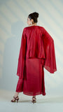 Crimson Aura Cape Set - Raya Attire