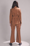 Earthy Brown Noir Cord Set - Raya Attire