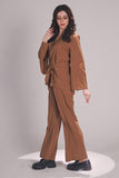 Earthy Brown Noir Cord Set - Raya Attire