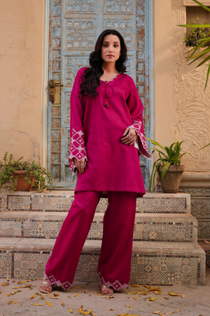 Fuchsia Royal Viscose Silk Set