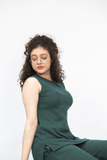 Sleeveless bottle Green Co - ord Set - Raya Attire
