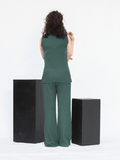 Sleeveless bottle Green Co - ord Set - Raya Attire